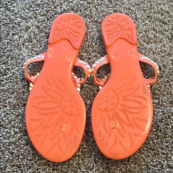 Jack Rogers Salmon Striped Jelly Women's Sandals - Picture 5 of 6